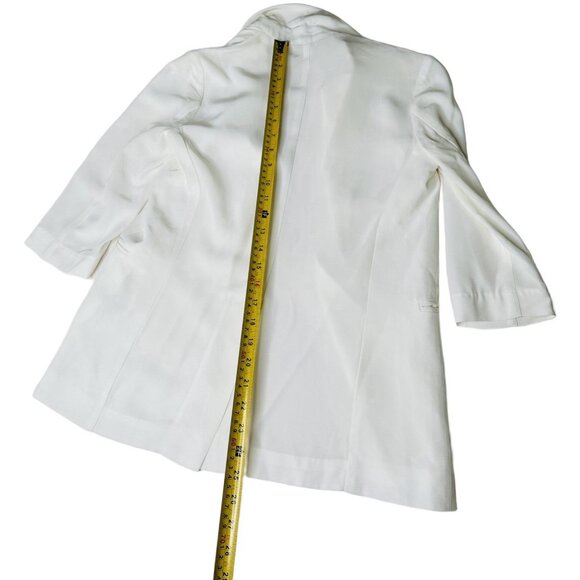 Theory White Blazer Jacket Women’s 3/4 Sleeve One Button Career Work Size 2 XS - Picture 9 of 9